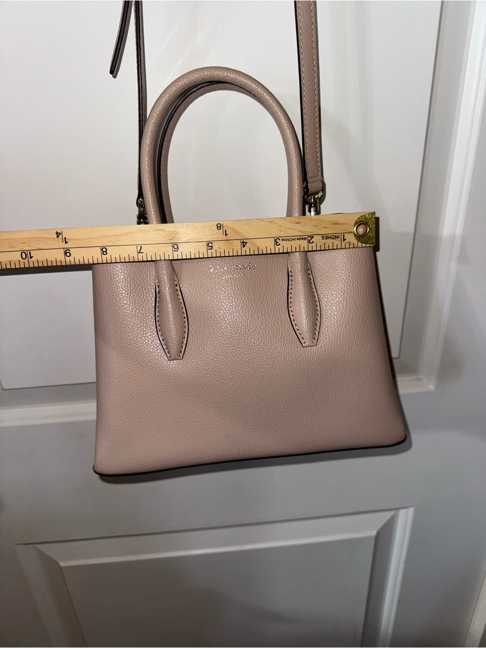 kate spade Taupe/Pink Leather Satchel/crossbody🌸🌸 - Picture 6 of 9